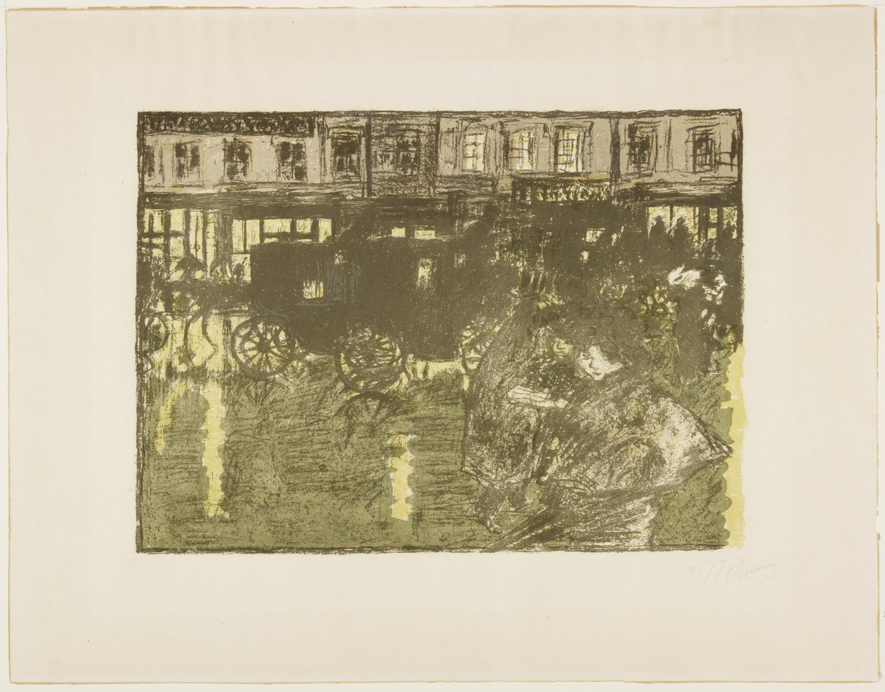 Street at Night in the Rain, c. 1896-1897 (julkaistu 1899) tekijältä Pierre Bonnard