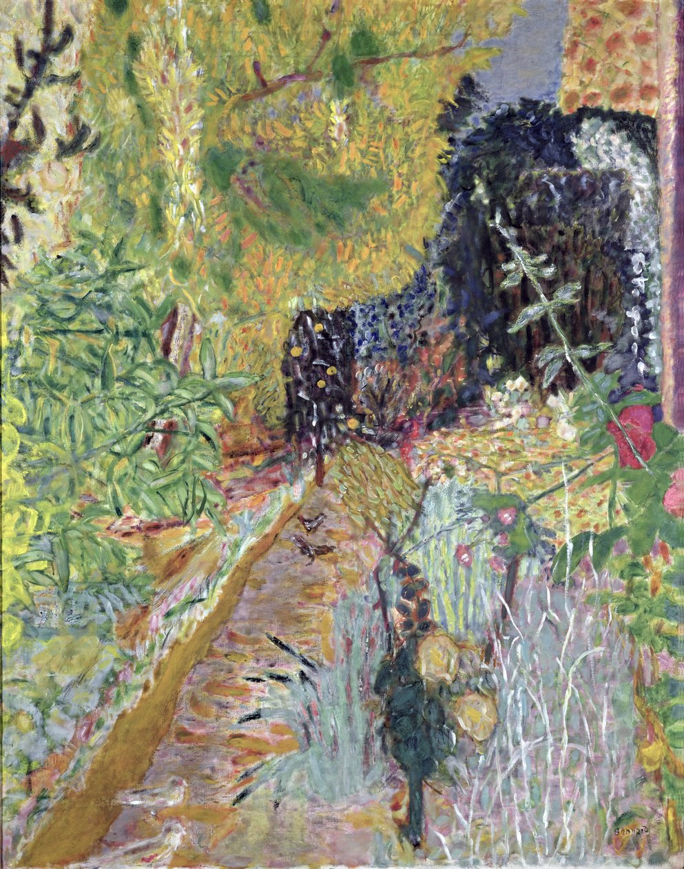 Puutarha, n. 1936 (öljy kankaalle) tekijältä Pierre Bonnard