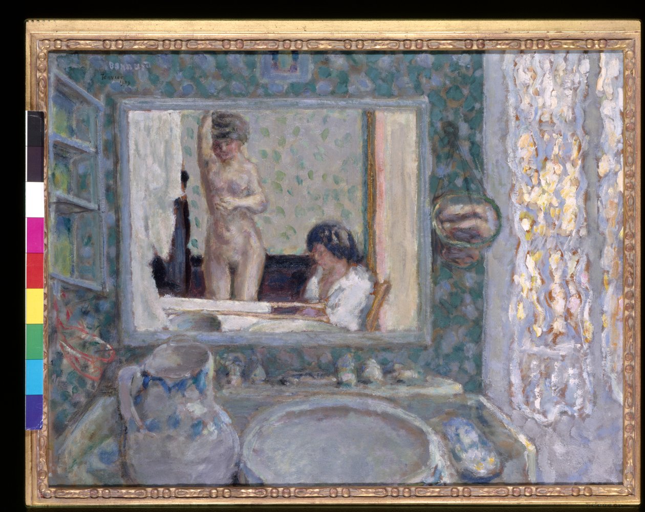 Peili vihreässä huoneessa (La Glace De La Chambre Verte) (öljy paperille) tekijältä Pierre Bonnard