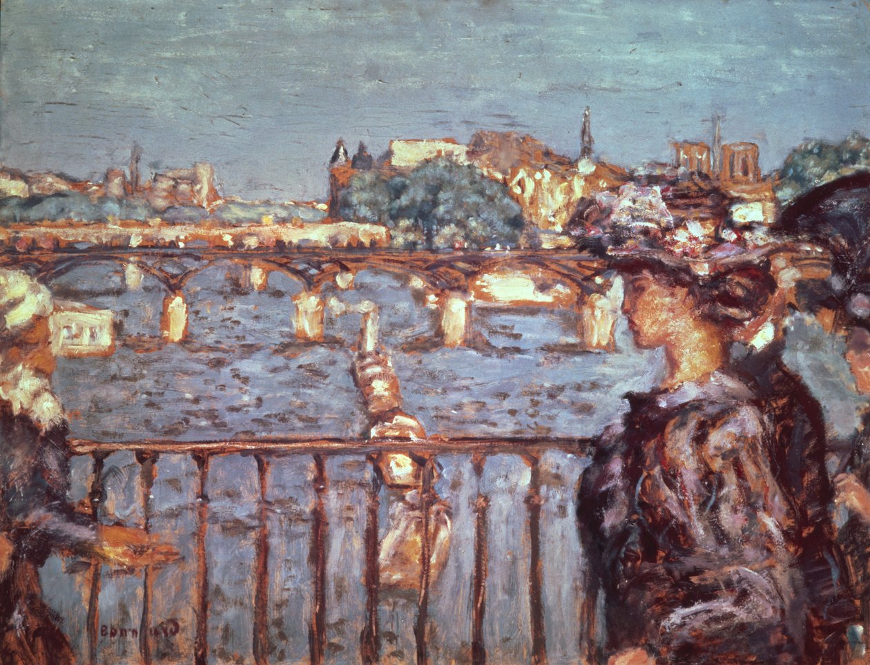 Pont des Arts, n. 1905 (öljy kortille asetettu puulle) tekijältä Pierre Bonnard