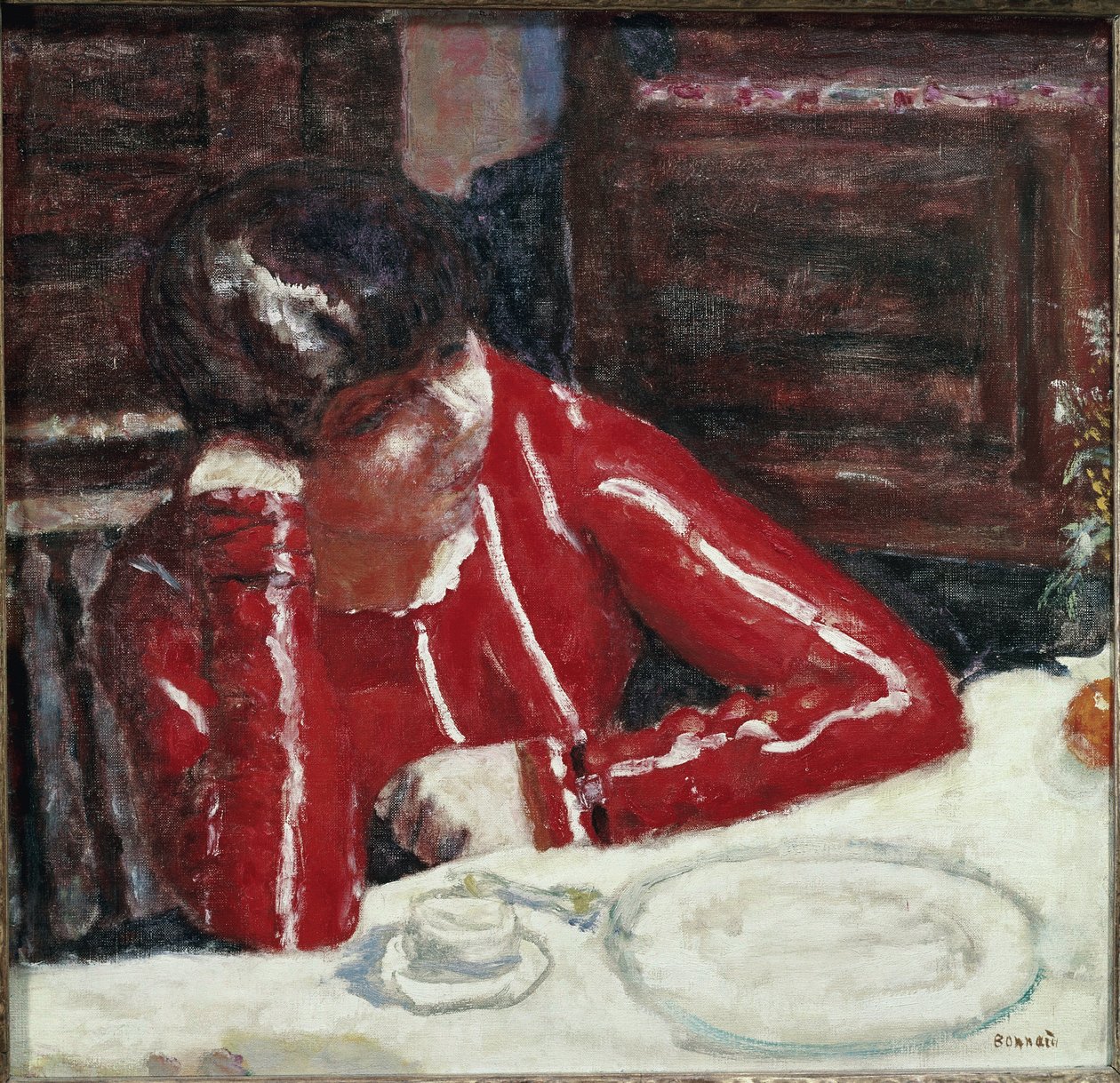 The Red Corsage (öljy kankaalle tekijältä Pierre Bonnard