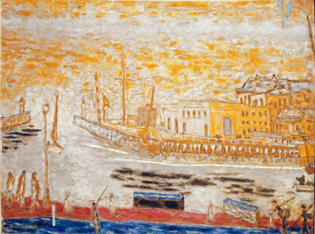 Trouville poistumassa satamasta Pierre Bonnardin maalaus (1867-1947) 1938-1945 Koko 77x103 cm Pariisi, kansallinen modernin taiteen museo tekijältä Pierre Bonnard