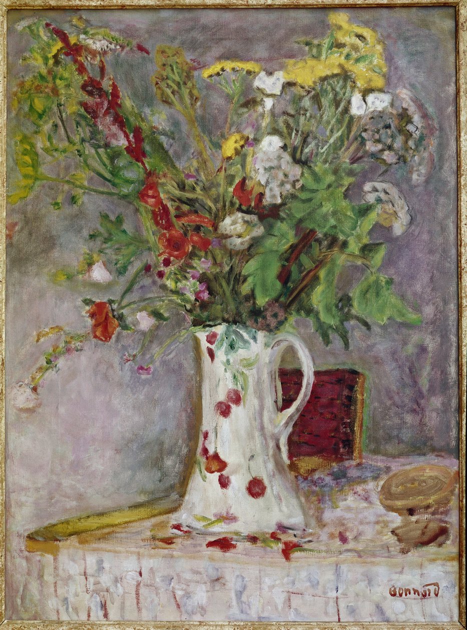 Kukkimaljakko (öljy kankaalle tekijältä Pierre Bonnard