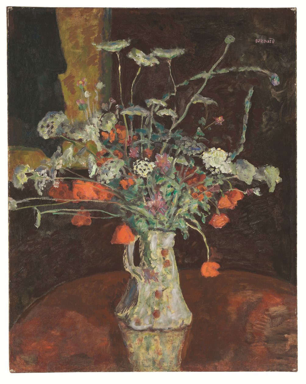 Villivihanneksia, sateenvarjoja ja unikoita, noin 1912 (öljy kankaalle). tekijältä Pierre Bonnard