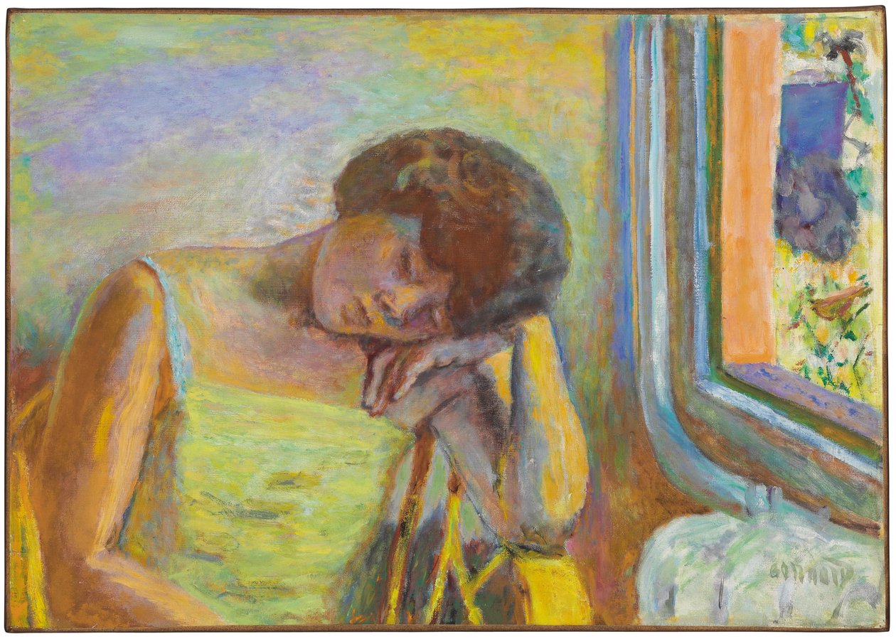 Woman Sleep, n. 1928 (öljy kankaalle) tekijältä Pierre Bonnard