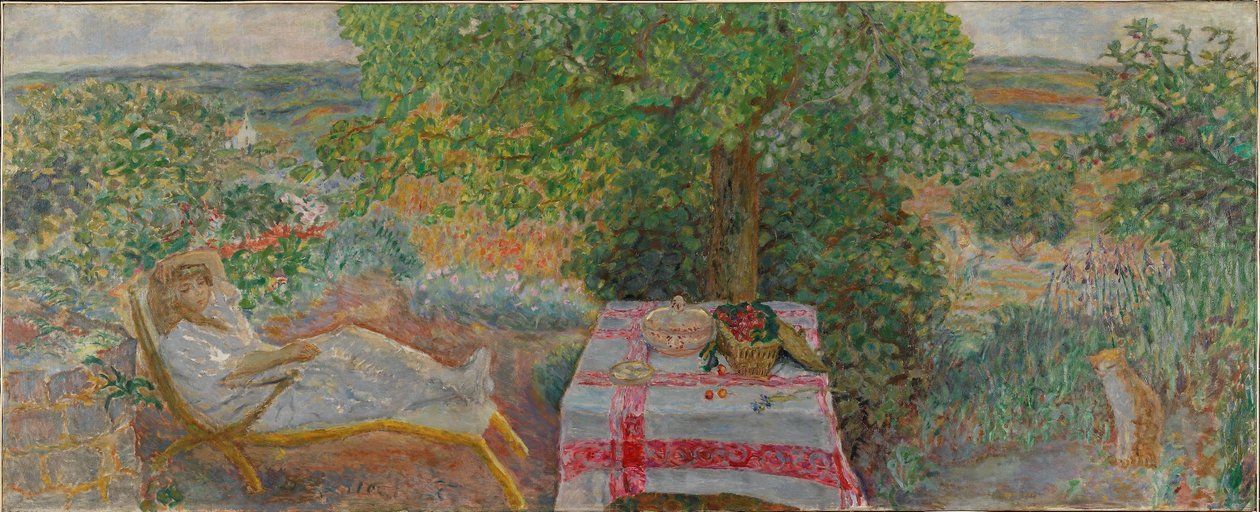 Nainen maisemassa, n. 1914 (öljy kankaalle) tekijältä Pierre Bonnard