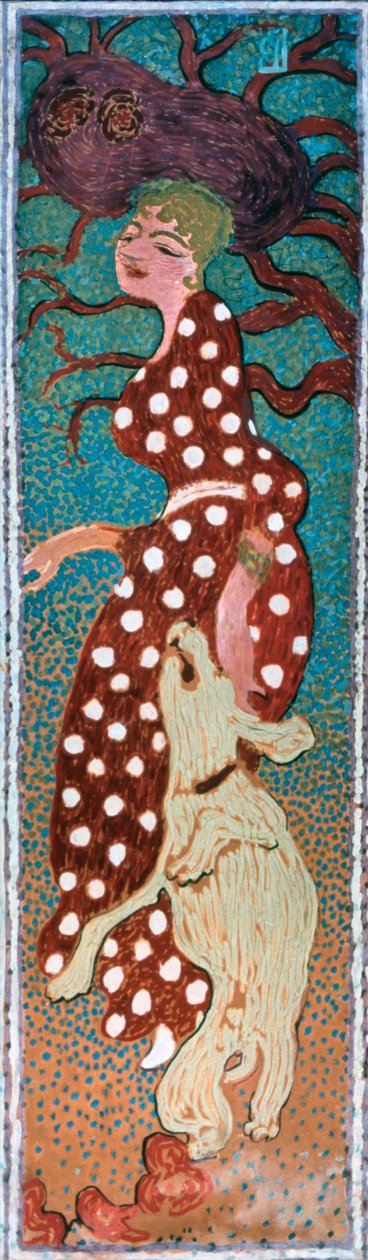 Nainen valkotäplisessä mekossa, 1891 tekijältä Pierre Bonnard