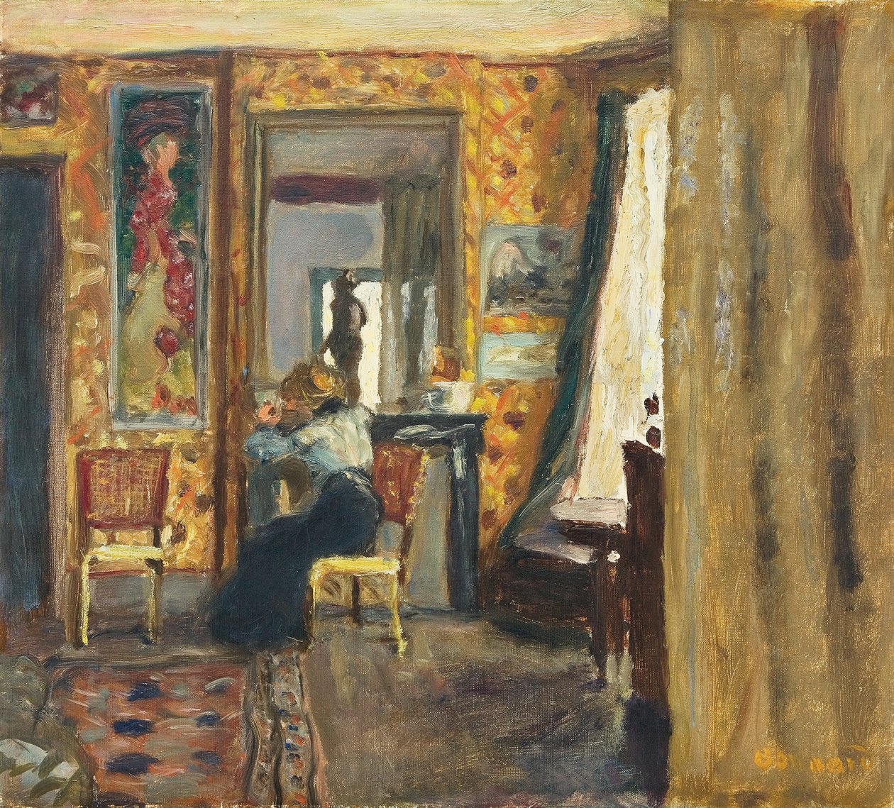 Nainen sisustuksessa, n. 1908 (öljy kankaalle) tekijältä Pierre Bonnard