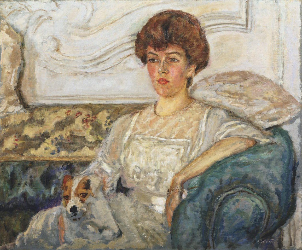Nainen sinisellä sohvalla tekijältä Pierre Bonnard