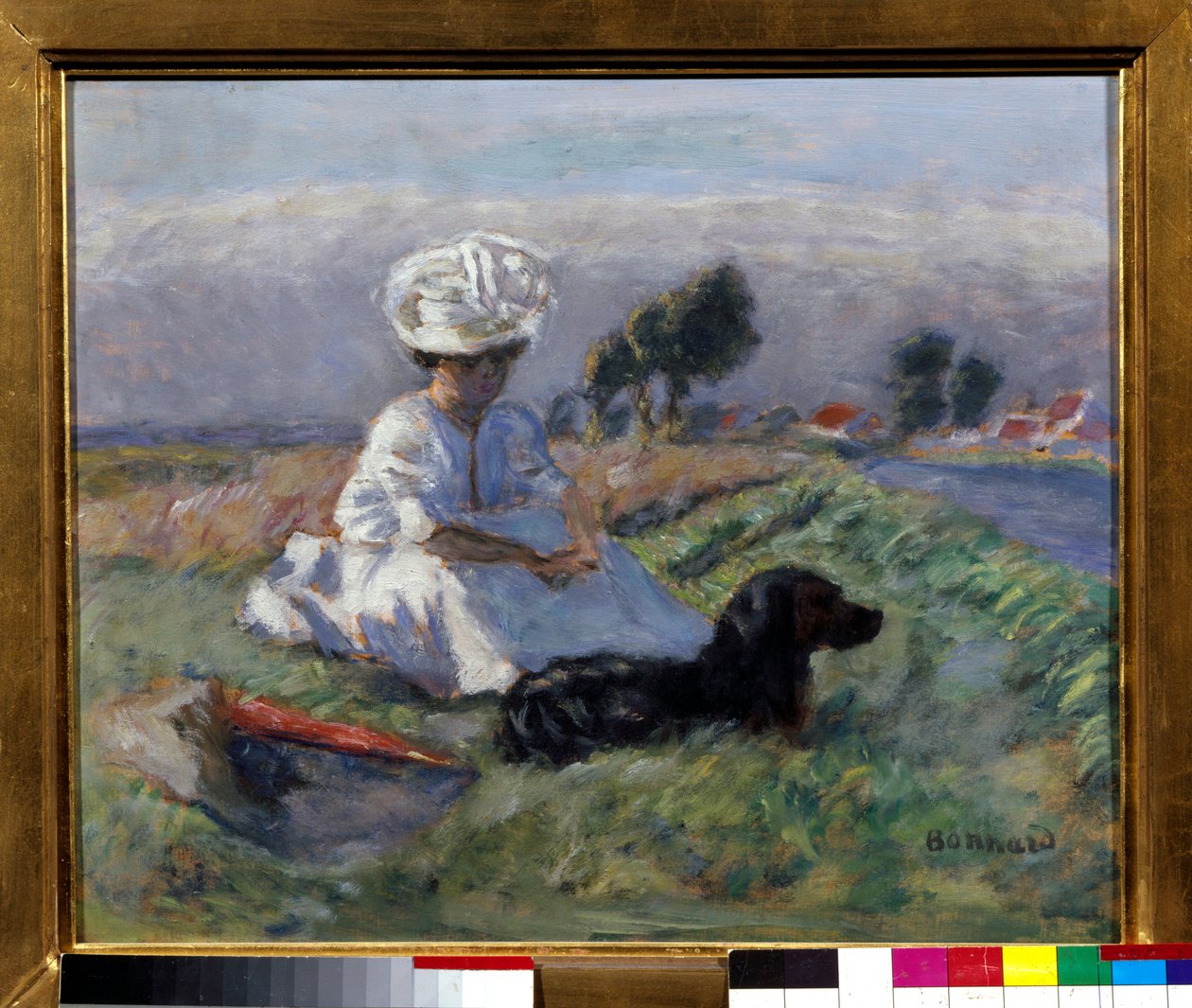 Nainen koiran kanssa (öljy kankaalle) tekijältä Pierre Bonnard