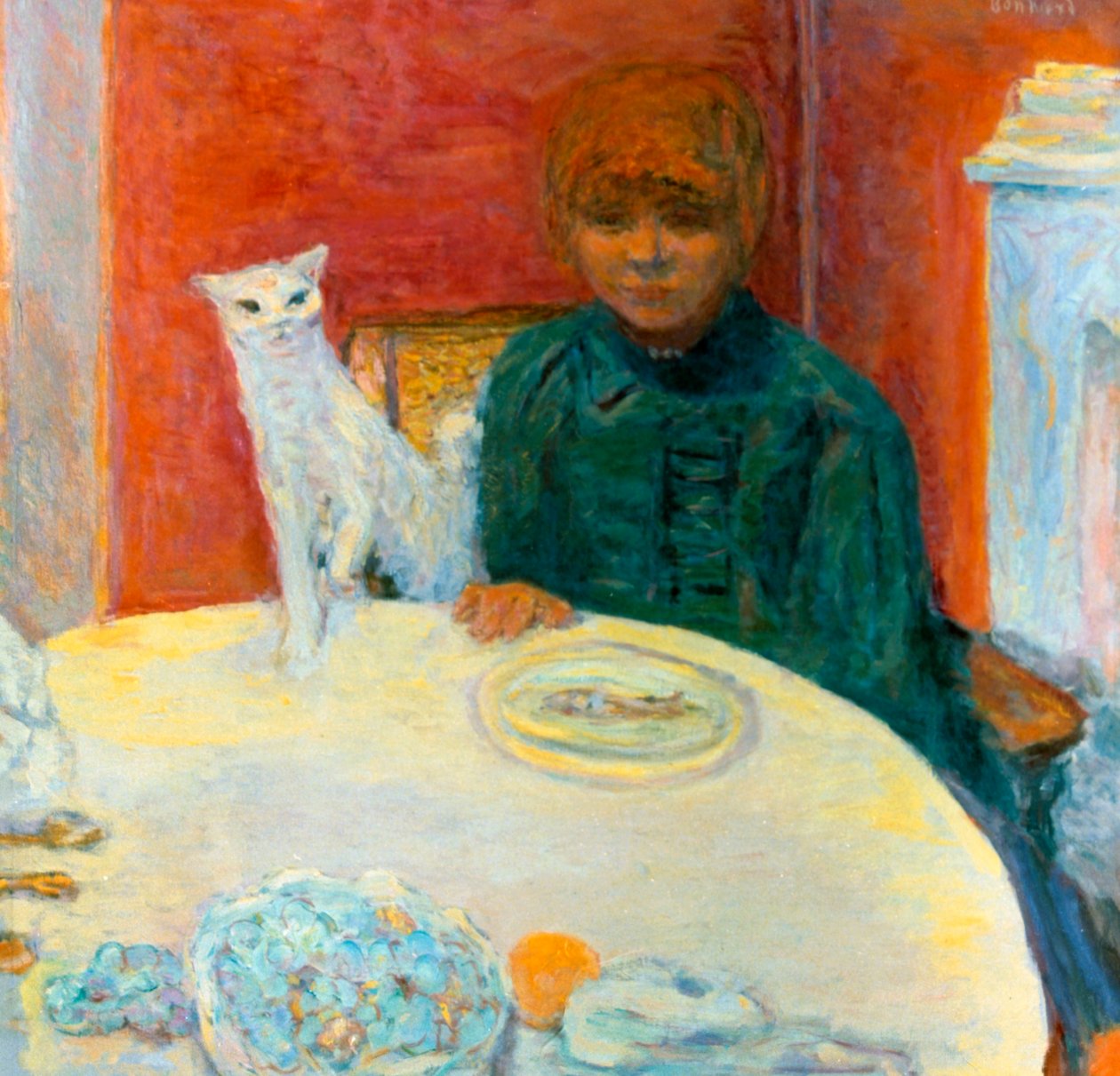 Nainen kissan kanssa, 1912 tekijältä Pierre Bonnard