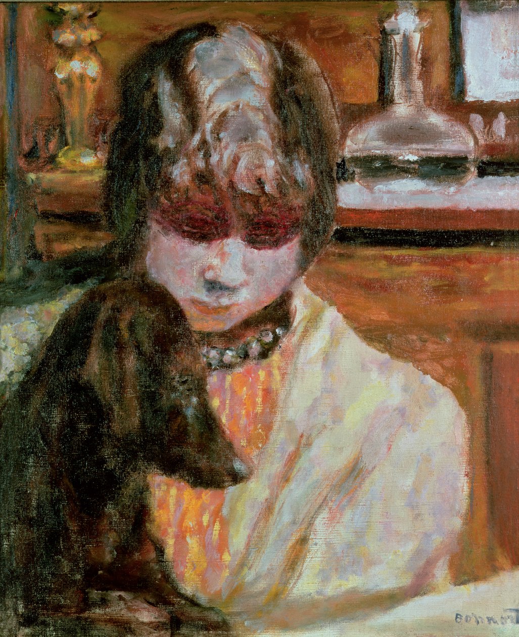Nainen koiran kanssa, n. 1913 tekijältä Pierre Bonnard