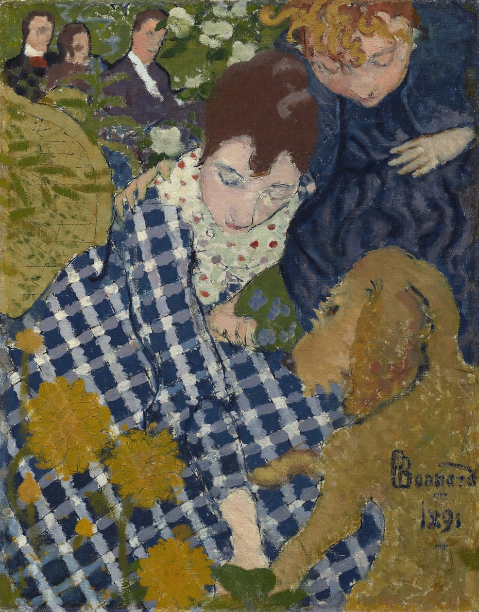 Naiset koiran kanssa tekijältä Pierre Bonnard
