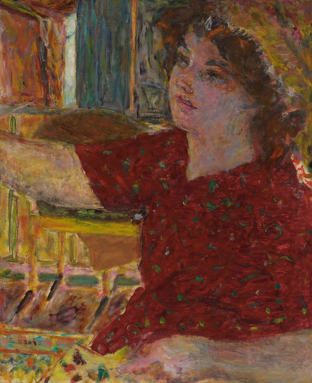 Nuori nainen maalaus; Nuoren naisen maalaus tekijältä Pierre Bonnard