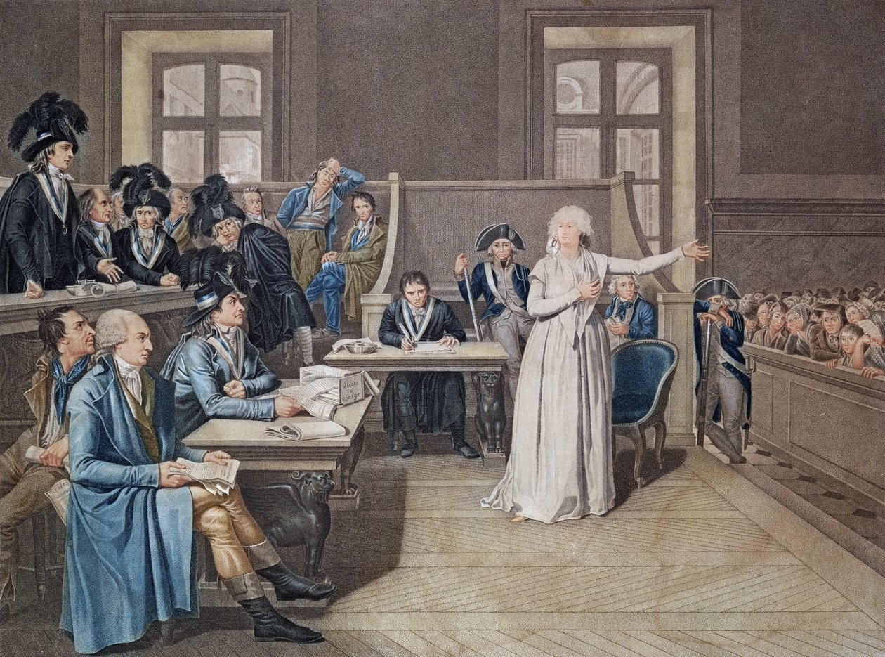 Marie Antoinette Itävallasta (1755-1793) Tuomari vallankumoustuomioistuimessa, 16. lokakuuta 1793, kaiverrus Casenave, 1794 tekijältä Pierre Bouillon