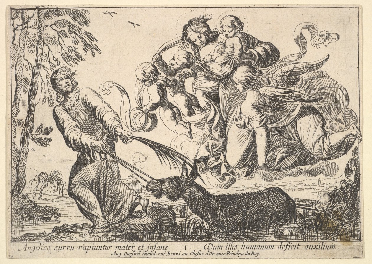 Angels Lifting Neitsyt ja lapsi, 1610-42. tekijältä Pierre Brebiette