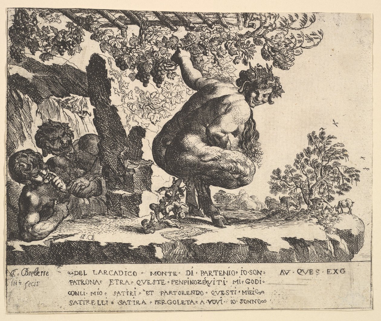 Satyyrien syntymä, 1610-42. tekijältä Pierre Brebiette