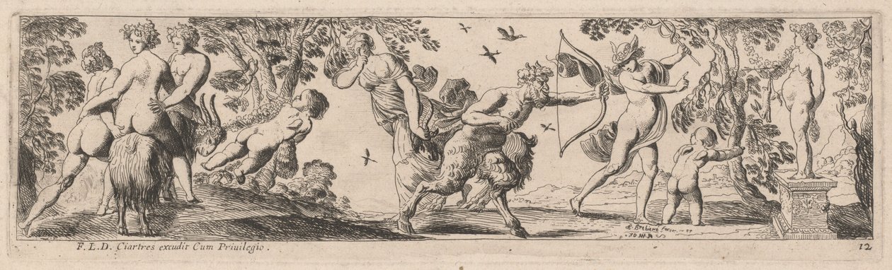 Satyr ja Mercury ampuvat patsaan tekijältä Pierre Brebiette