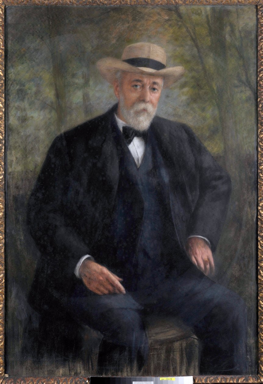 Valtuuston puheenjohtaja Henri Brisson (1835-1912) muotokuva hänen puutarhassaan Montmorencyssa (maalaus) tekijältä Pierre Carrier Belleuse