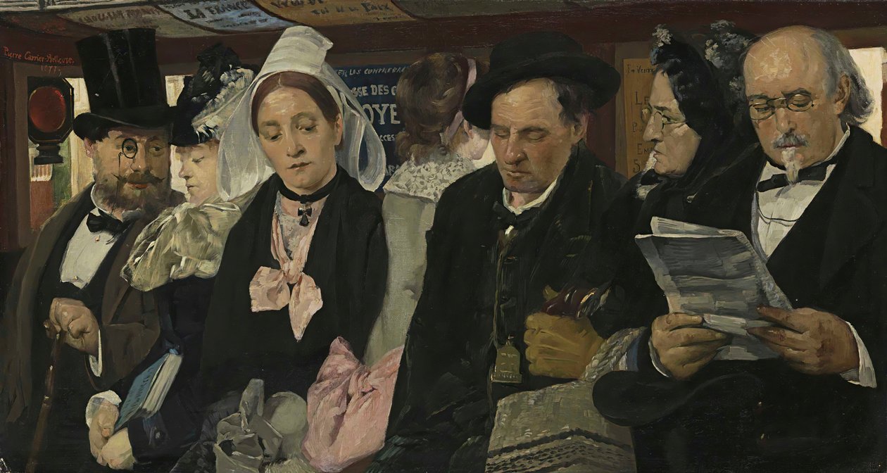 Omnibussissa, 1877. tekijältä Pierre Carriere Belleuse