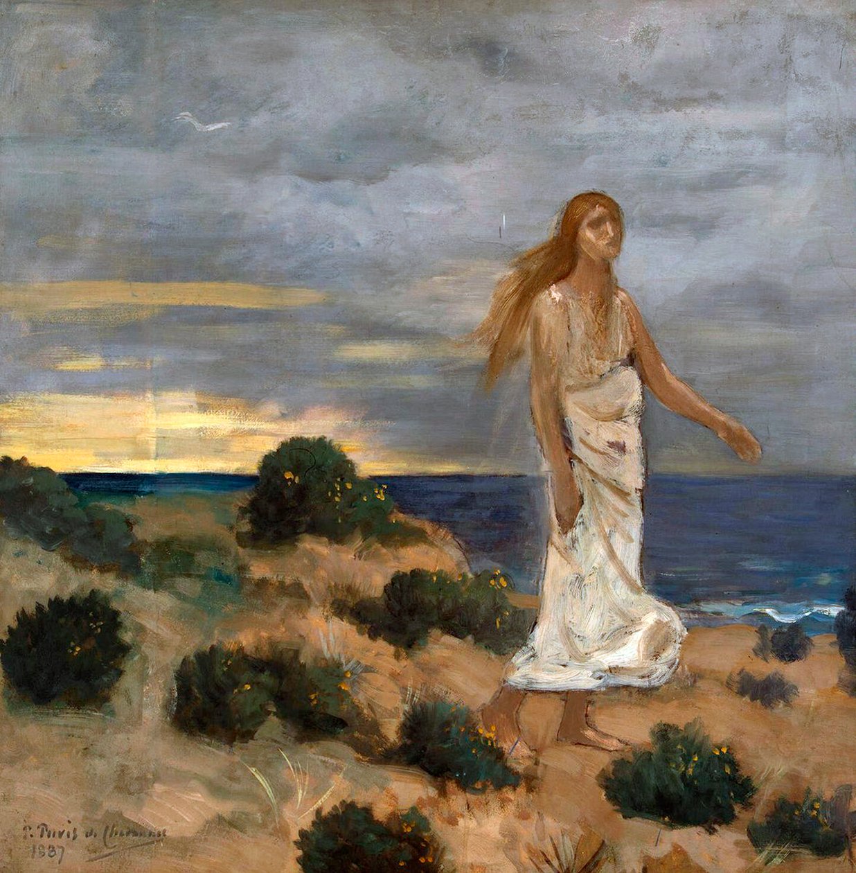 Nainen rannalla, 1887. tekijältä Pierre Cécil Puvis de Chavannes