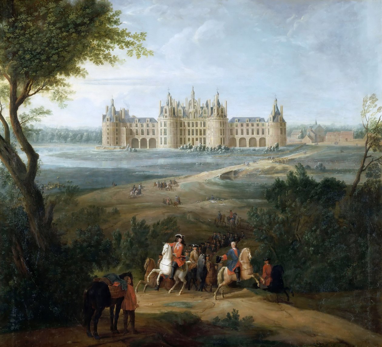 Näkymä Château de Chambordille puistosta tekijältä Pierre Denis II Martin