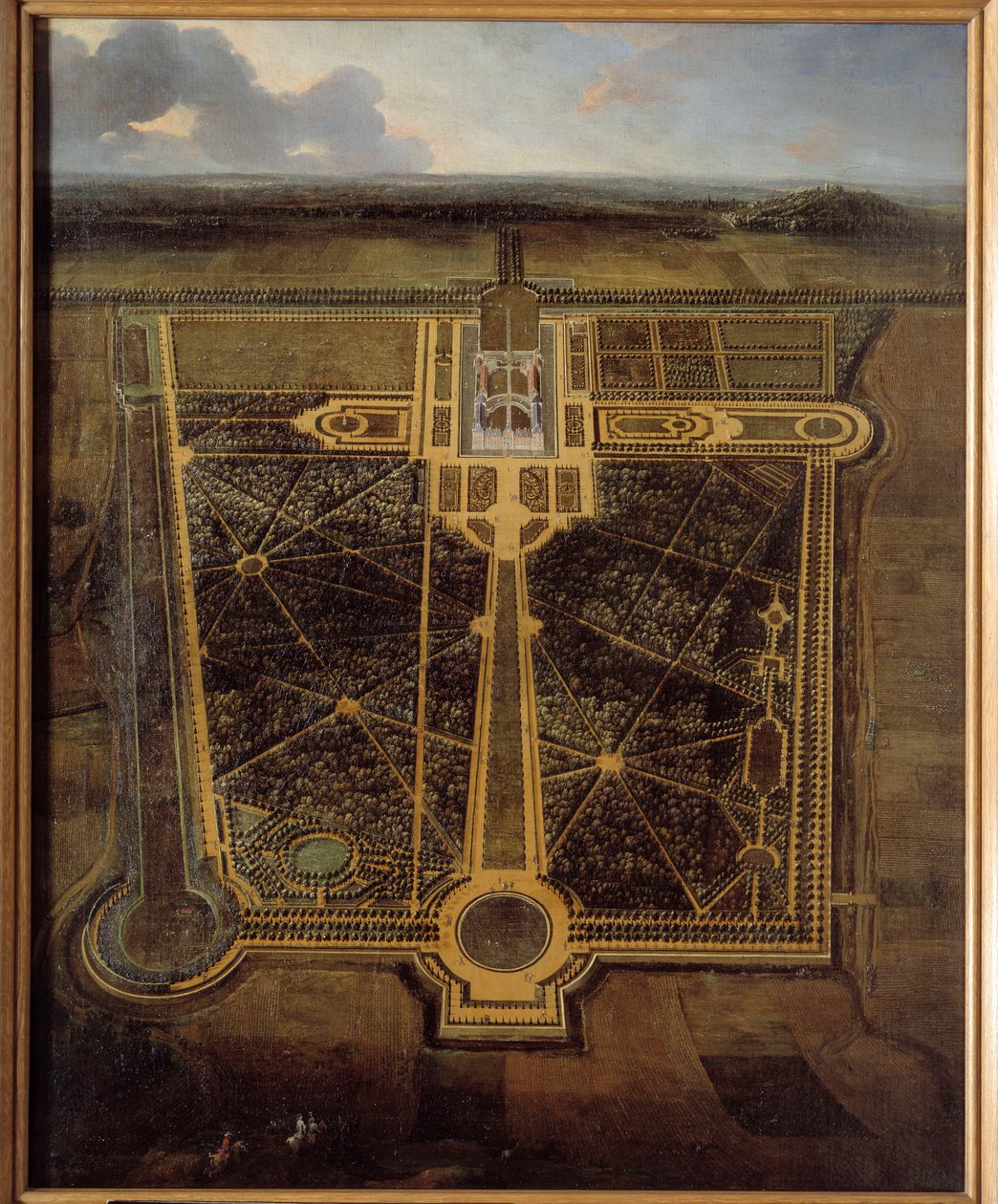Perspektiivikuva linnasta ja puistosta a la francaise Pierre Denis Martinin (1663-1742) maalaus 1711 Rouen, Musee des Beaux Arts tekijältä Pierre Denis Martin