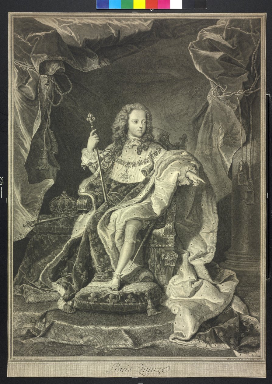 Ranskan kuningas Ludvig XV tekijältä Pierre Drevet