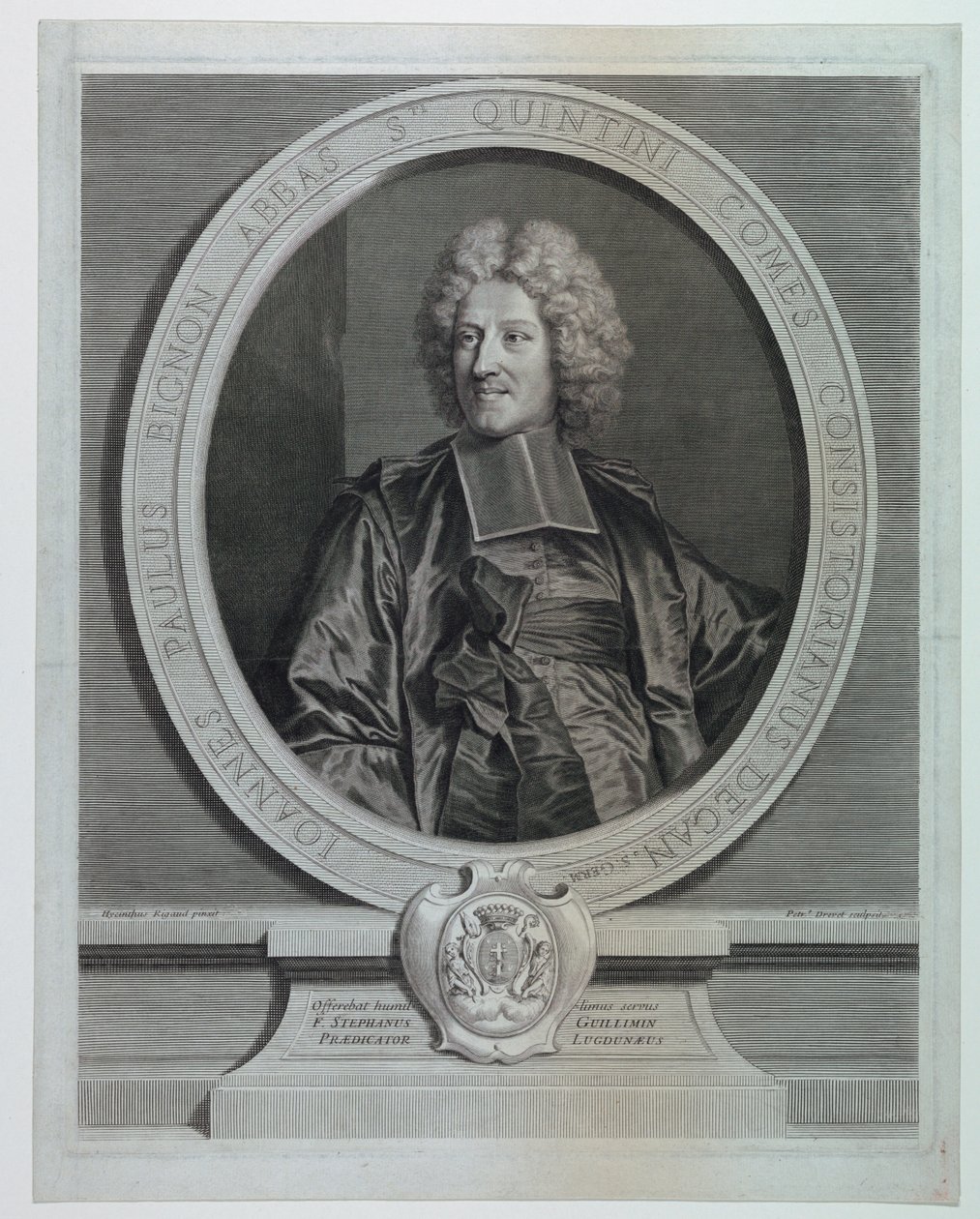 St. Quentinin apottin Jean Paul Bignonin muotokuva tekijältä Pierre Drevet