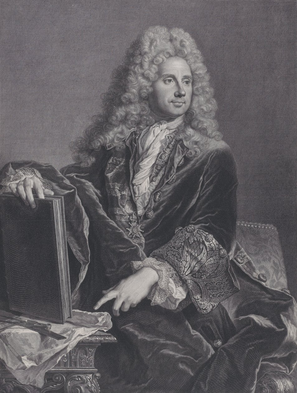 Robert de Cotten muotokuva, 1722. tekijältä Pierre Drevet