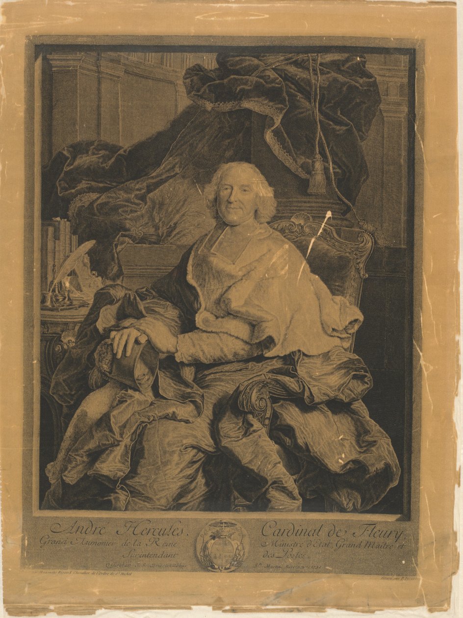 André Hercules, Fleuryn kardinaali tekijältä Pierre Drevet, after Hyacinthe Rigaud