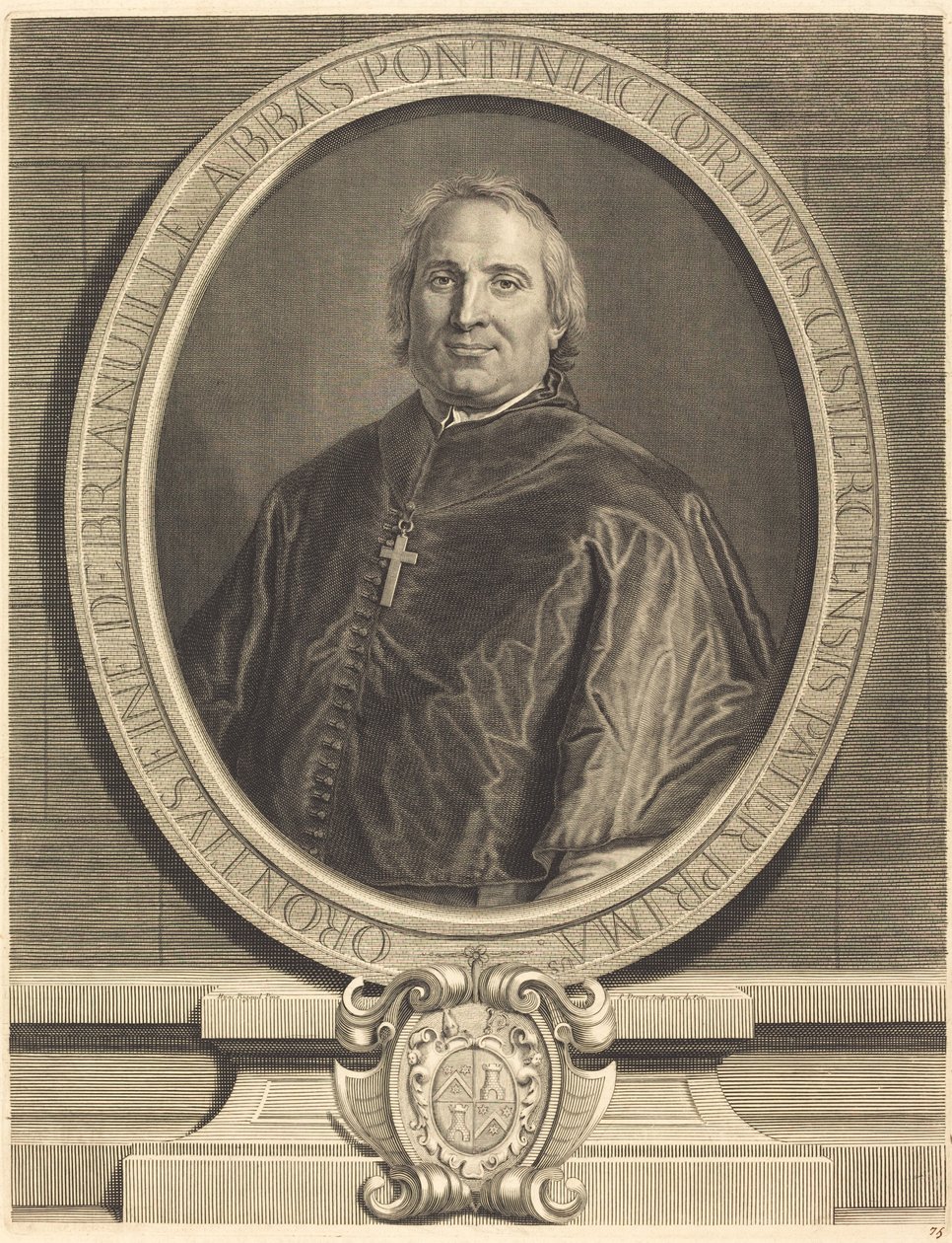 Hyvä Brianville tekijältä Pierre Drevet after Hyacinthe Rigaud