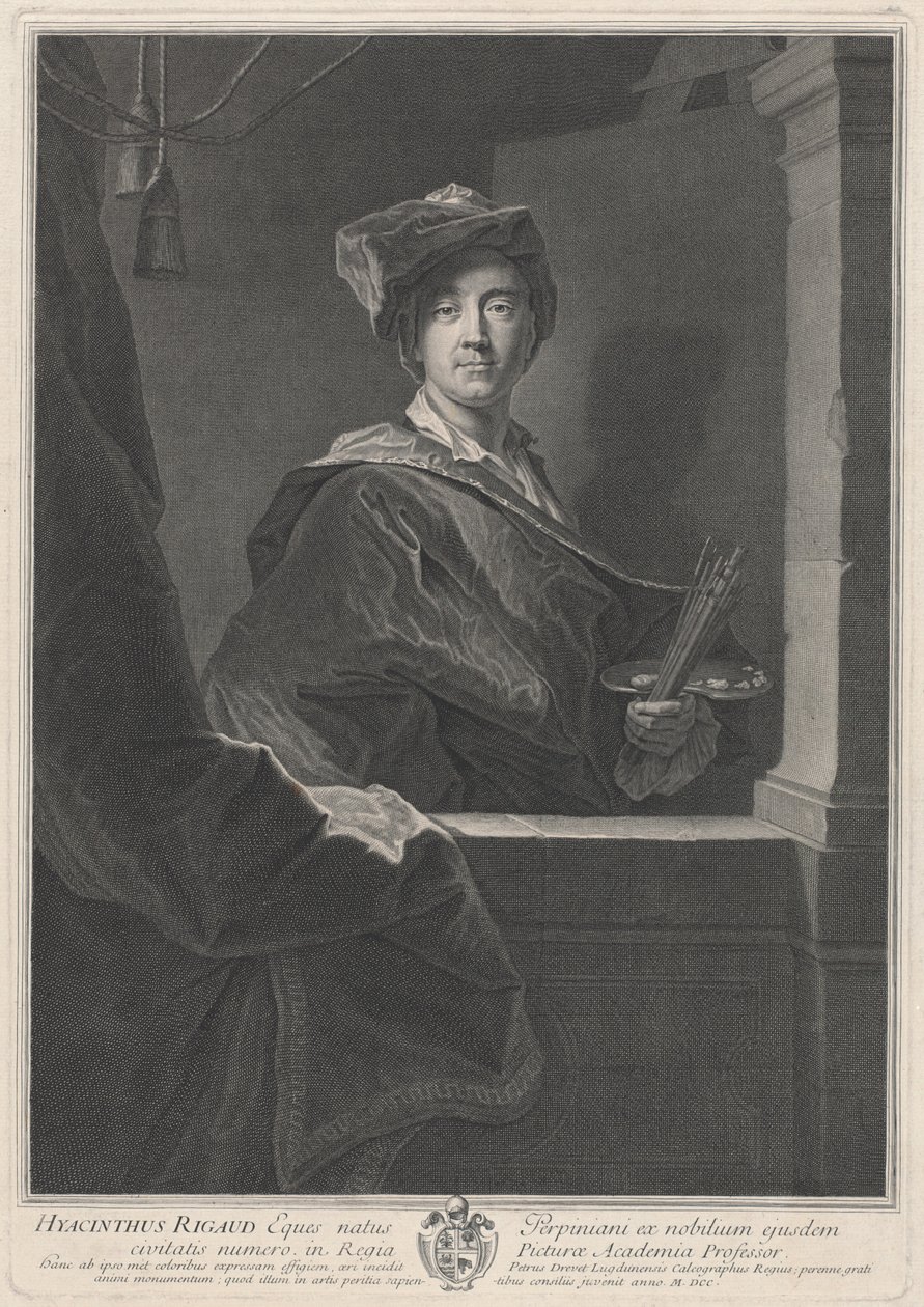 Hyasintti Rigaud tekijältä Pierre Drevet, after Hyacinthe Rigaud