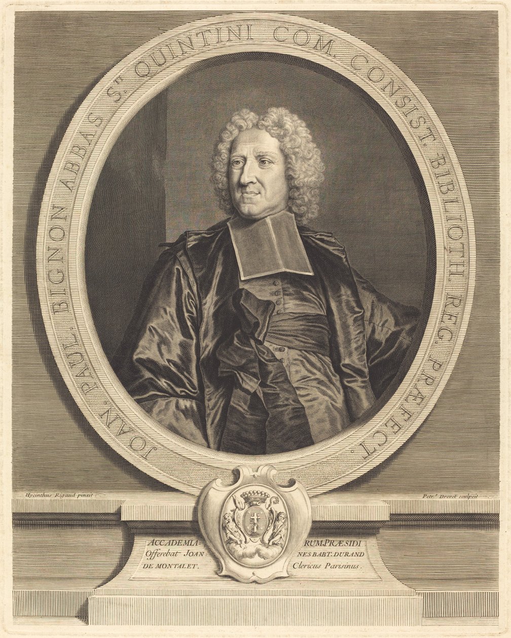 Jean Paul Bignon, St. Quentinin apotti tekijältä Pierre Drevet after Hyacinthe Rigaud
