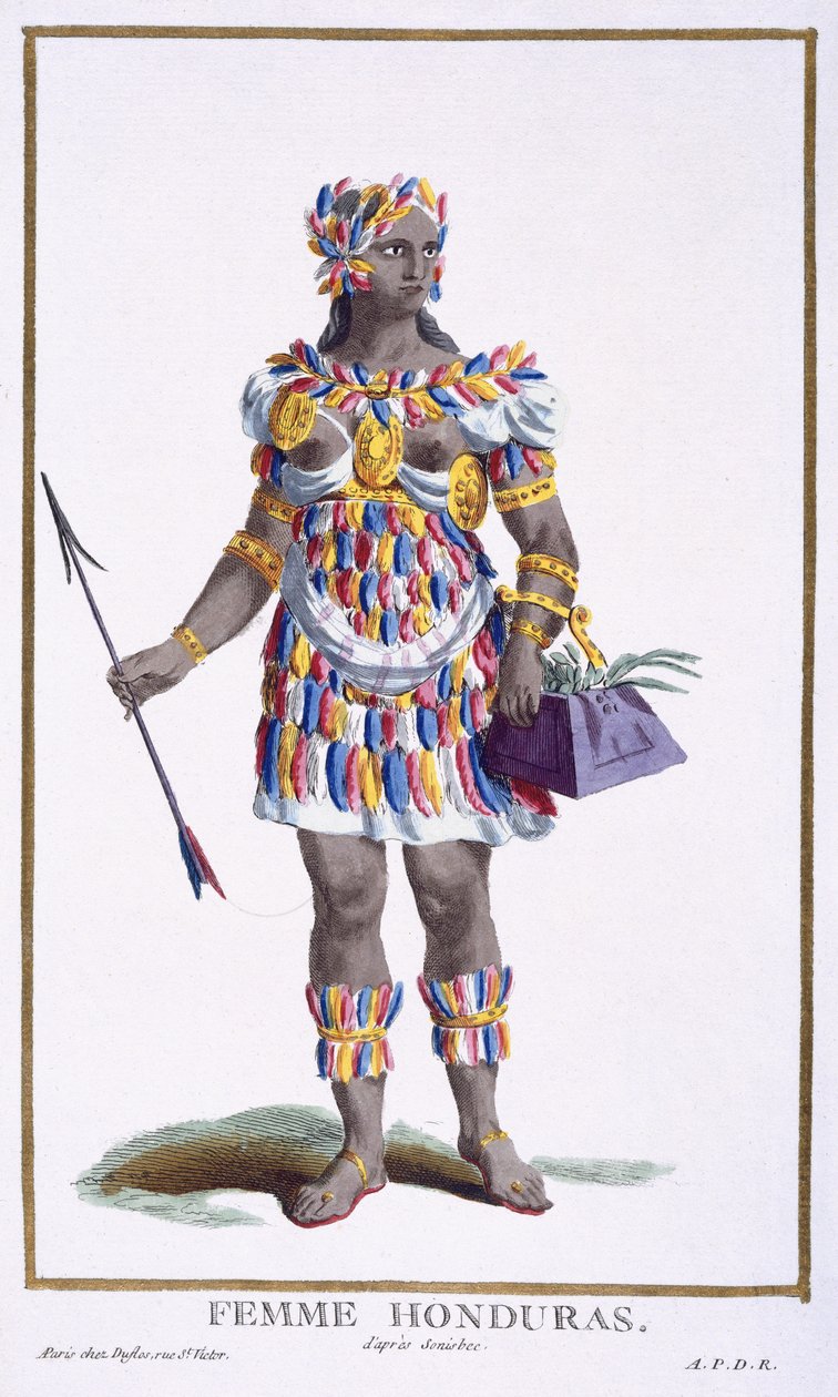 Nainen Hondurasista, 1780 tekijältä Pierre Duflos