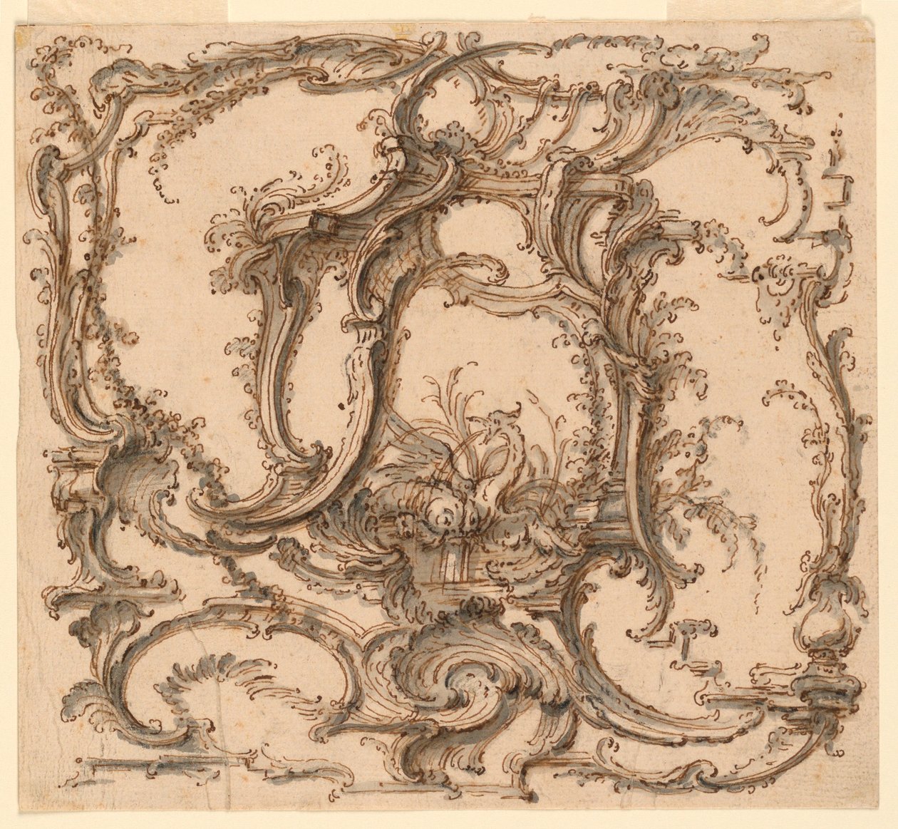 Piirustus, koristeen sommittelu, n. 1745. tekijältä Pierre Edme Babel