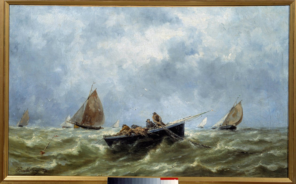 Merikalastajat Emile Berthelemyn (1818-1890) maalaus 1880 Fecamp Museum of Newfoundland tekijältä Pierre Emile Berthelemy