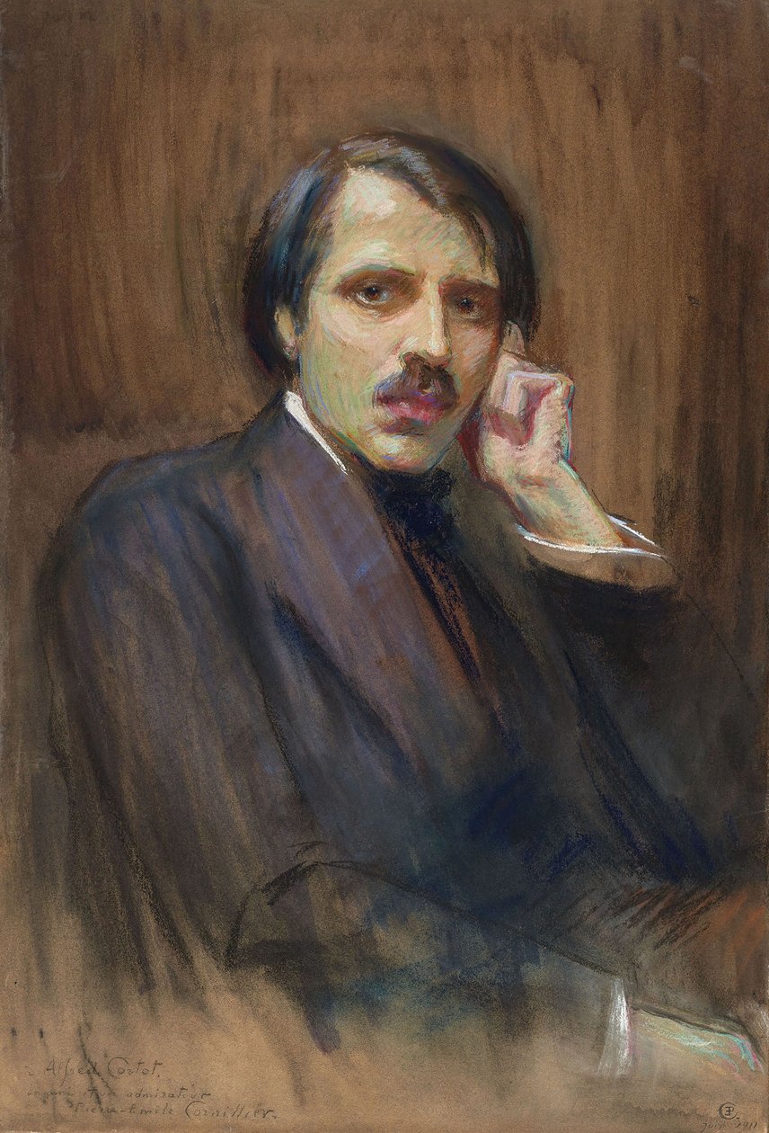 Muotokuva pianisti ja säveltäjä Alfred Cortot 1877-1962, 1911. tekijältä Pierre Émile Cornillier