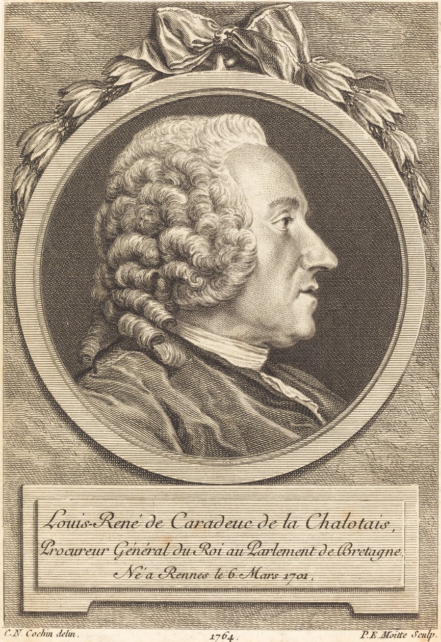 Louis-Rene de Caradeuc de la Chalotais tekijältä Pierre Etienne Moitte after Charles Nicolas Cochin II