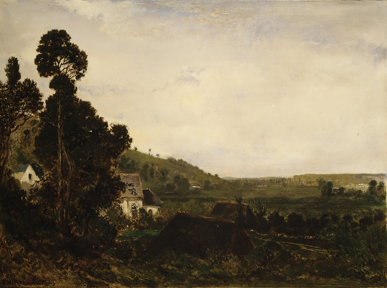 Vanha kappeli laaksossa, n. 1835. tekijältä Pierre Etienne Theodore Rousseau