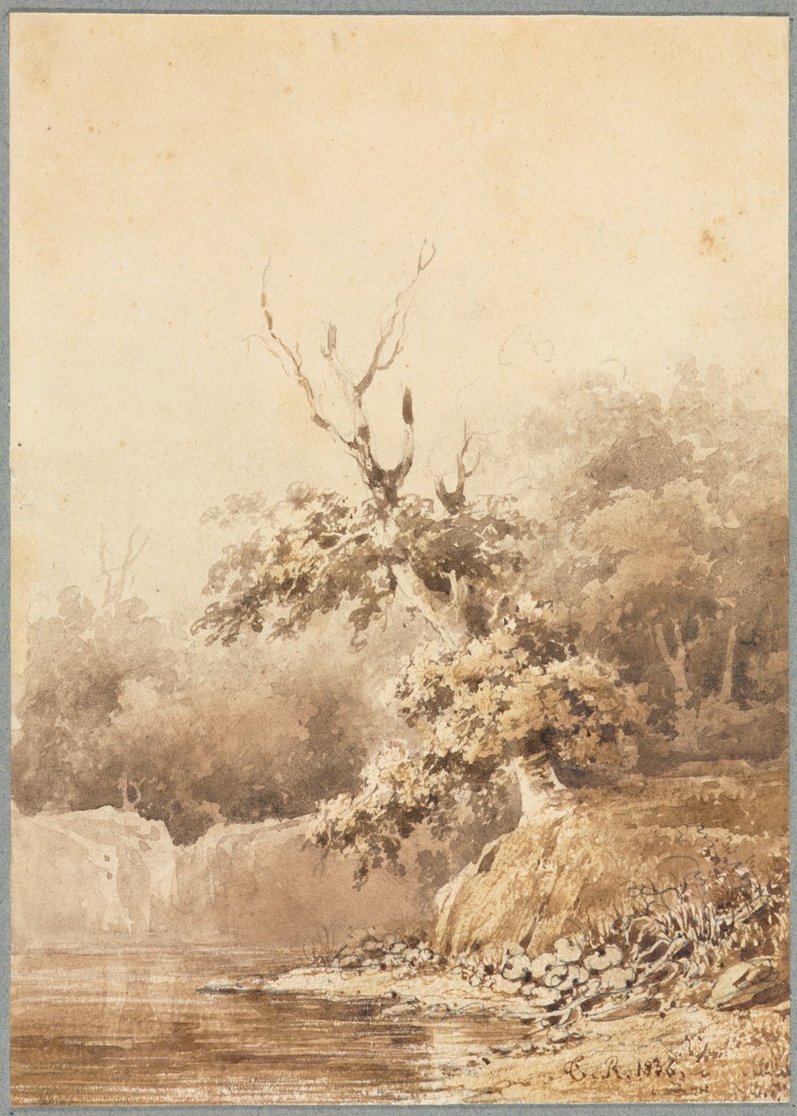 Maisema, 1836. tekijältä Pierre Etienne Theodore Rousseau