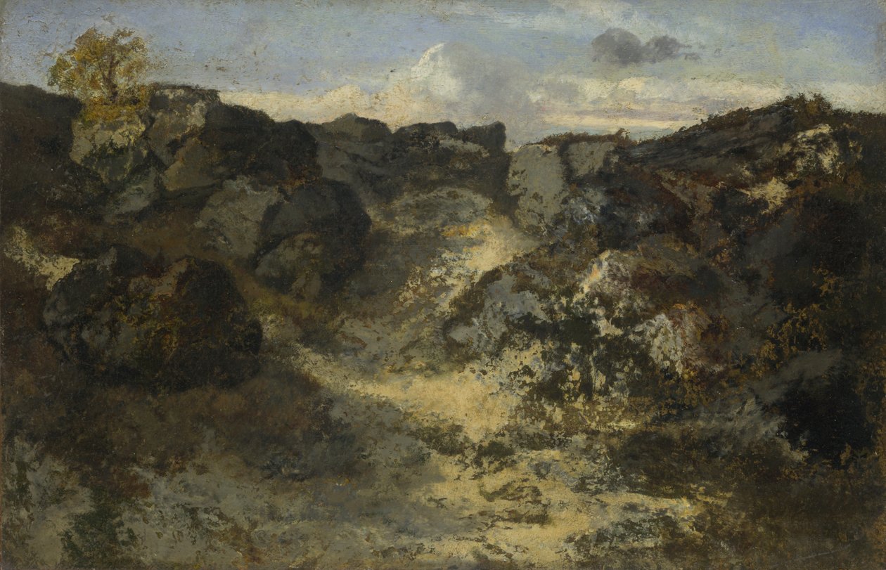 Kalliomaisema, c. 1840 tekijältä Pierre Etienne Theodore Rousseau