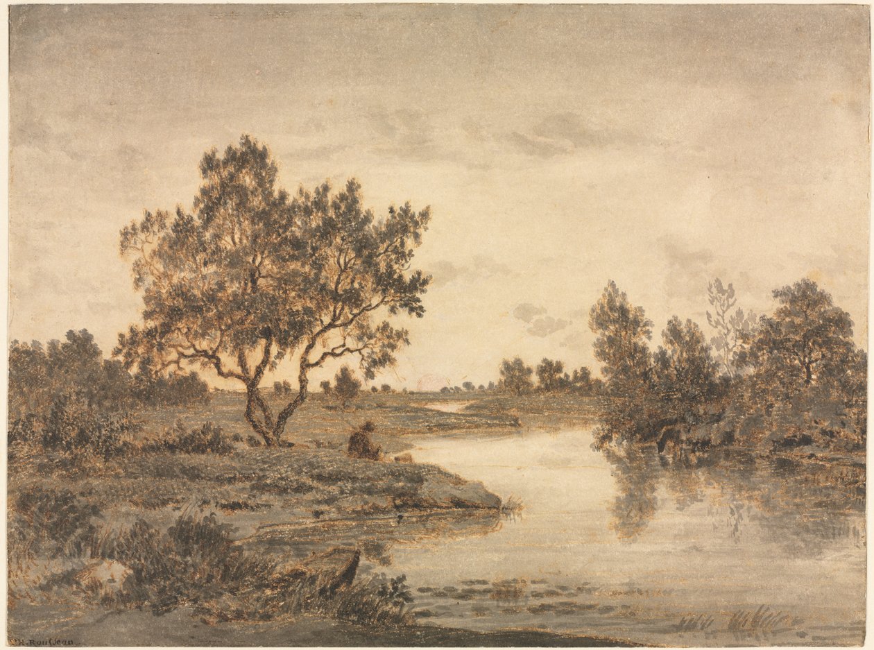 Kalastaja Kalastaja, n. 1840-45. tekijältä Pierre Etienne Theodore Rousseau