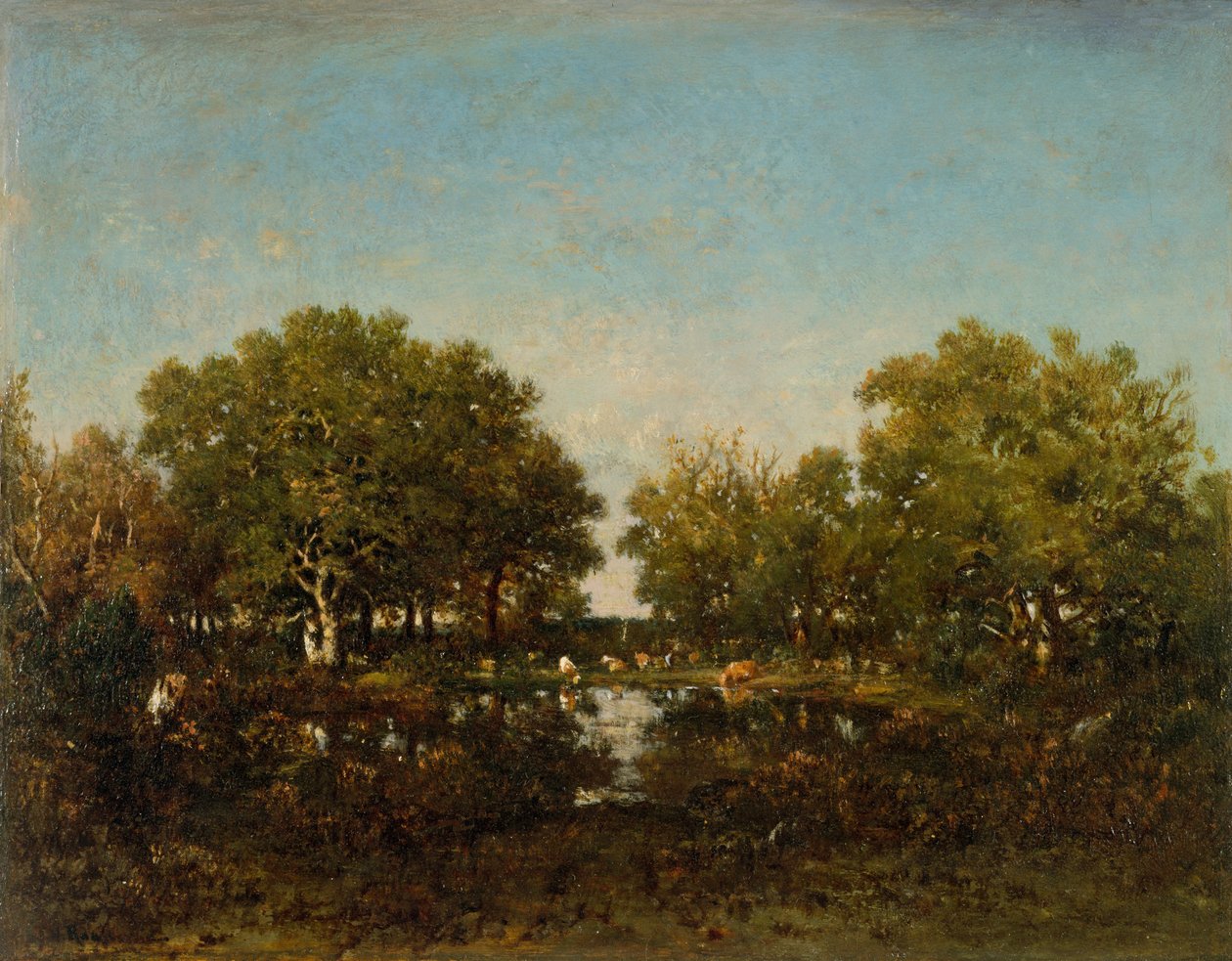 Chambordin metsän allasmuisto, 1839. tekijältä Pierre Etienne Theodore Rousseau