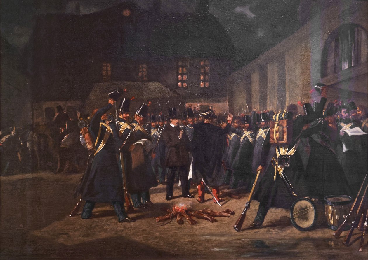 Kansalliskaartin mielenosoitus vallankaappauksen aikana 2. joulukuuta 1851 tekijältä Pierre Eugène Lacoste