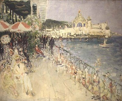 Davant del Casino on the Pier, Niça, c.1937 finlandès tekijältä Pierre Eugene Montezin