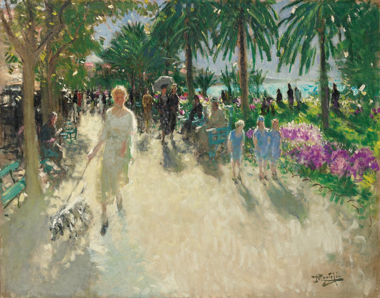 La Croisette, Cannes (öljy kankaalle) tekijältä Pierre Eugene Montezin