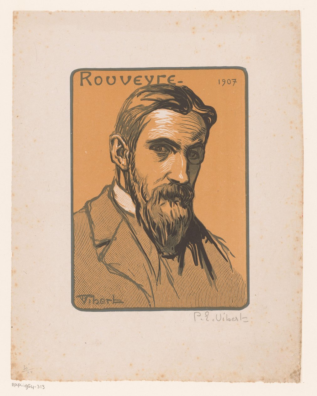 André Rouveyren muotokuva Rouveyre (otsikko esineessä) tekijältä Pierre Eugène Vibert (signed by artist)