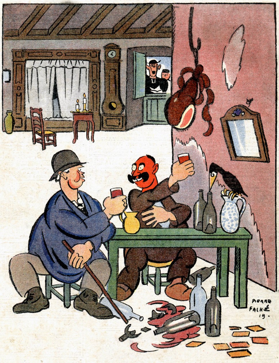Alkoholisteja maaseudulla, noin 1922 (kuva). tekijältä Pierre Falke