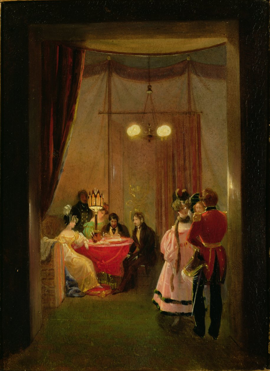 Salon of Hortense de Beauharnais (1783-1837) Roomassa (öljy kortille) tekijältä Pierre Felix Cottrau